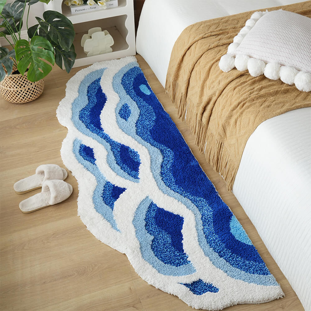 Carpette de Luxe à Motif Vagues 3D Texturé - Image 11