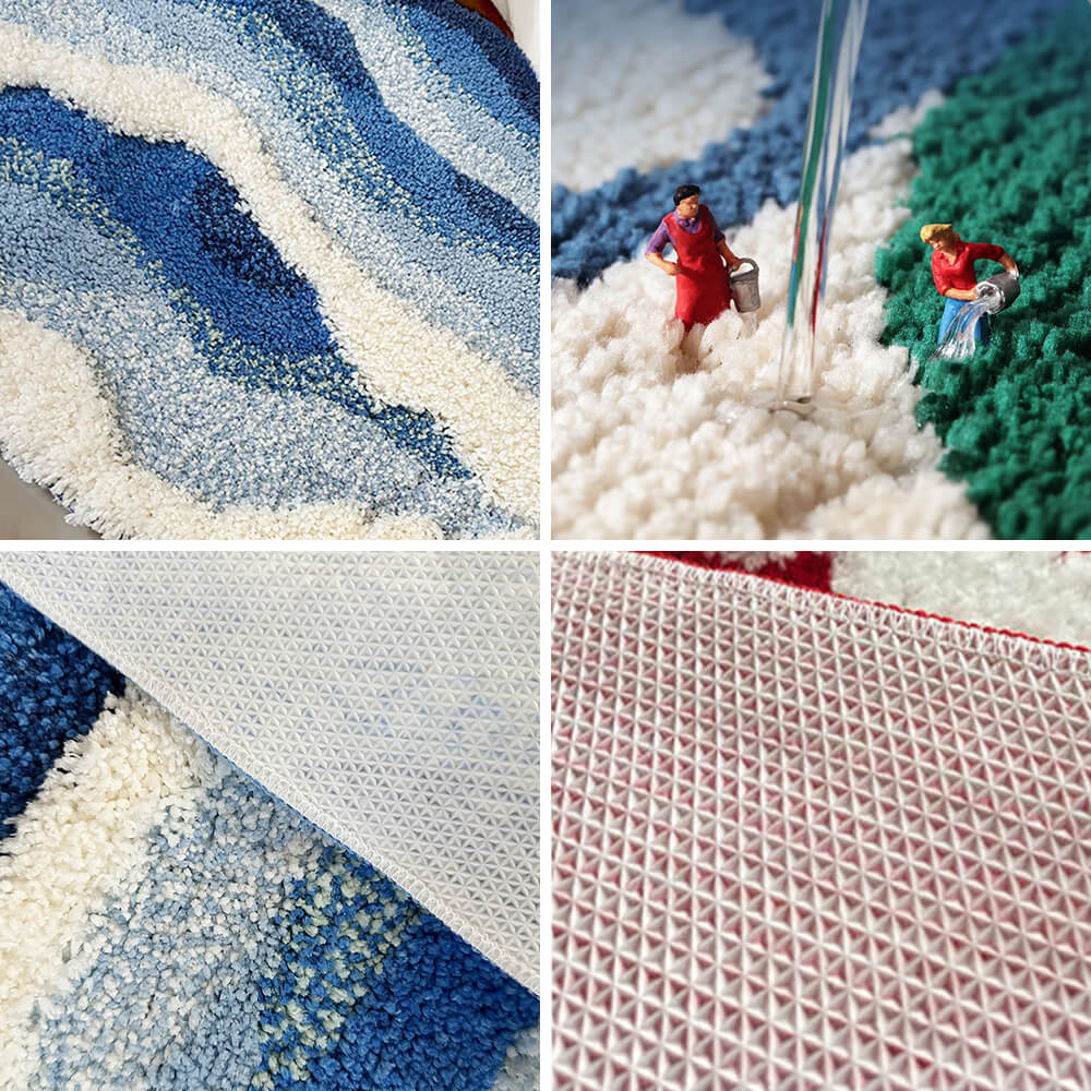Carpette de Luxe à Motif Vagues 3D Texturé - Image 5