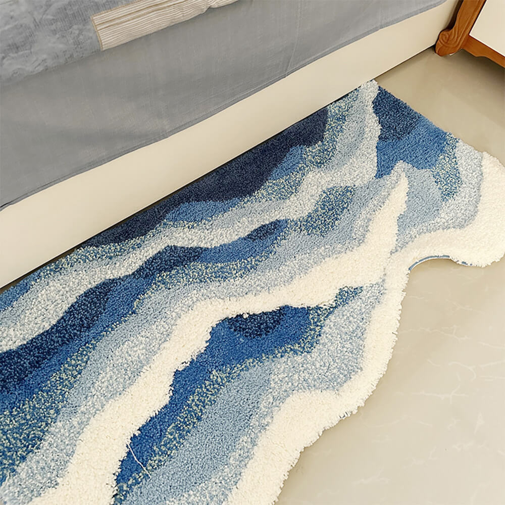 Carpette de Luxe à Motif Vagues 3D Texturé - Image 6