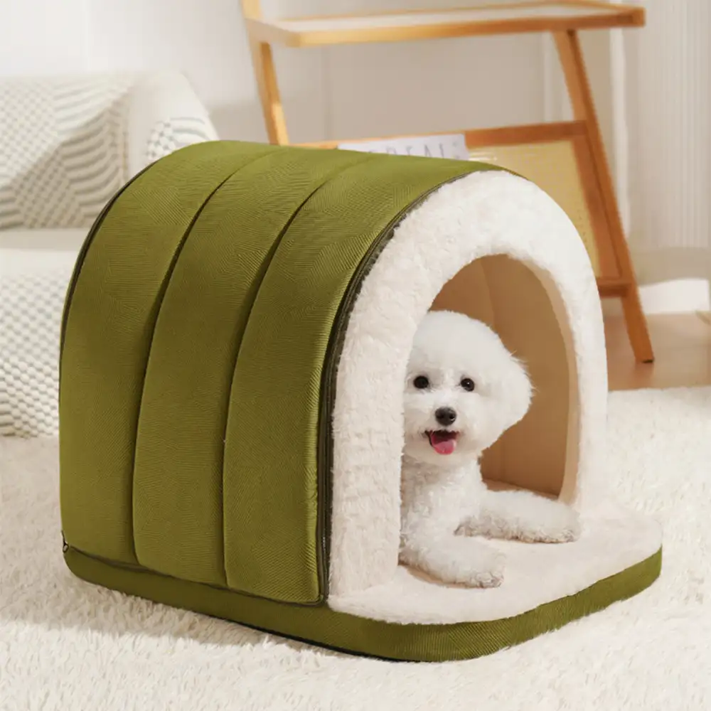 Caverne pour chat et chien chaude et douillette style grotte pour un sommeil profond