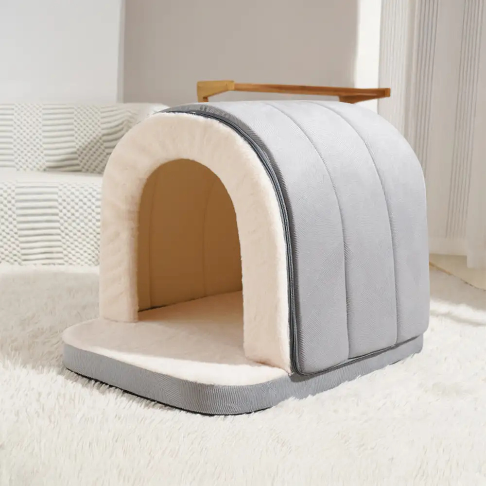 Caverne pour chat et chien chaude et douillette style grotte pour un sommeil profond - Image 12