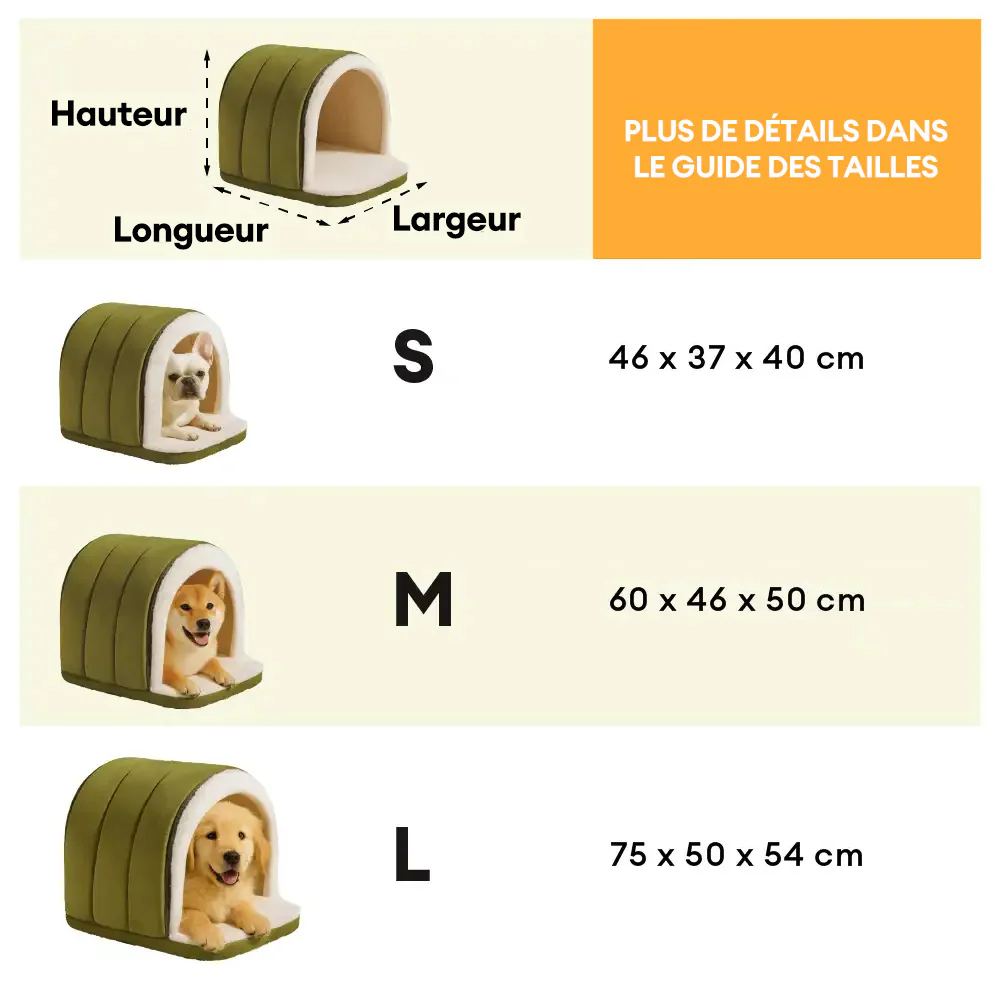Caverne pour chat et chien chaude et douillette style grotte pour un sommeil profond - Image 9