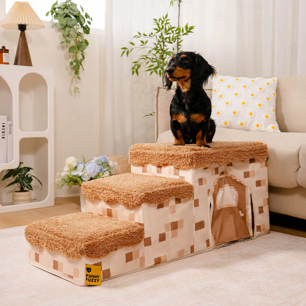 Escalier pliable pour animaux de compagnie fait main avec rangement - Blocky PawGame - Image 25