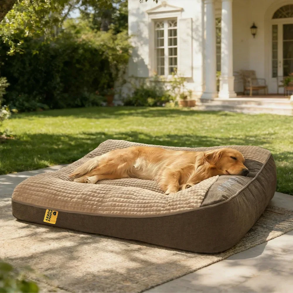 Grand coussin pour chien résistant aux rayures avec protection de la colonne vertébrale pour l'extérieur - Image 2
