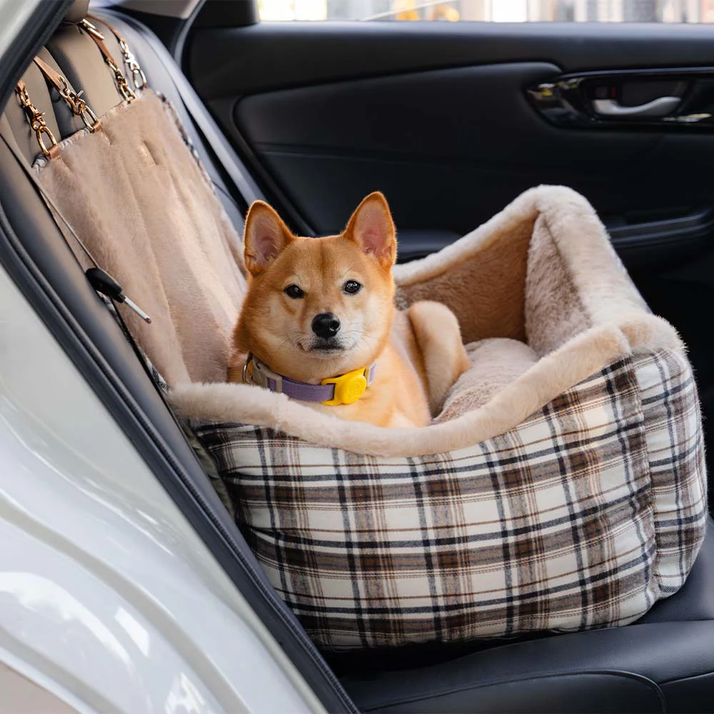 Grand siège auto classique en peluche pour chien - Protection Assurée - Image 3
