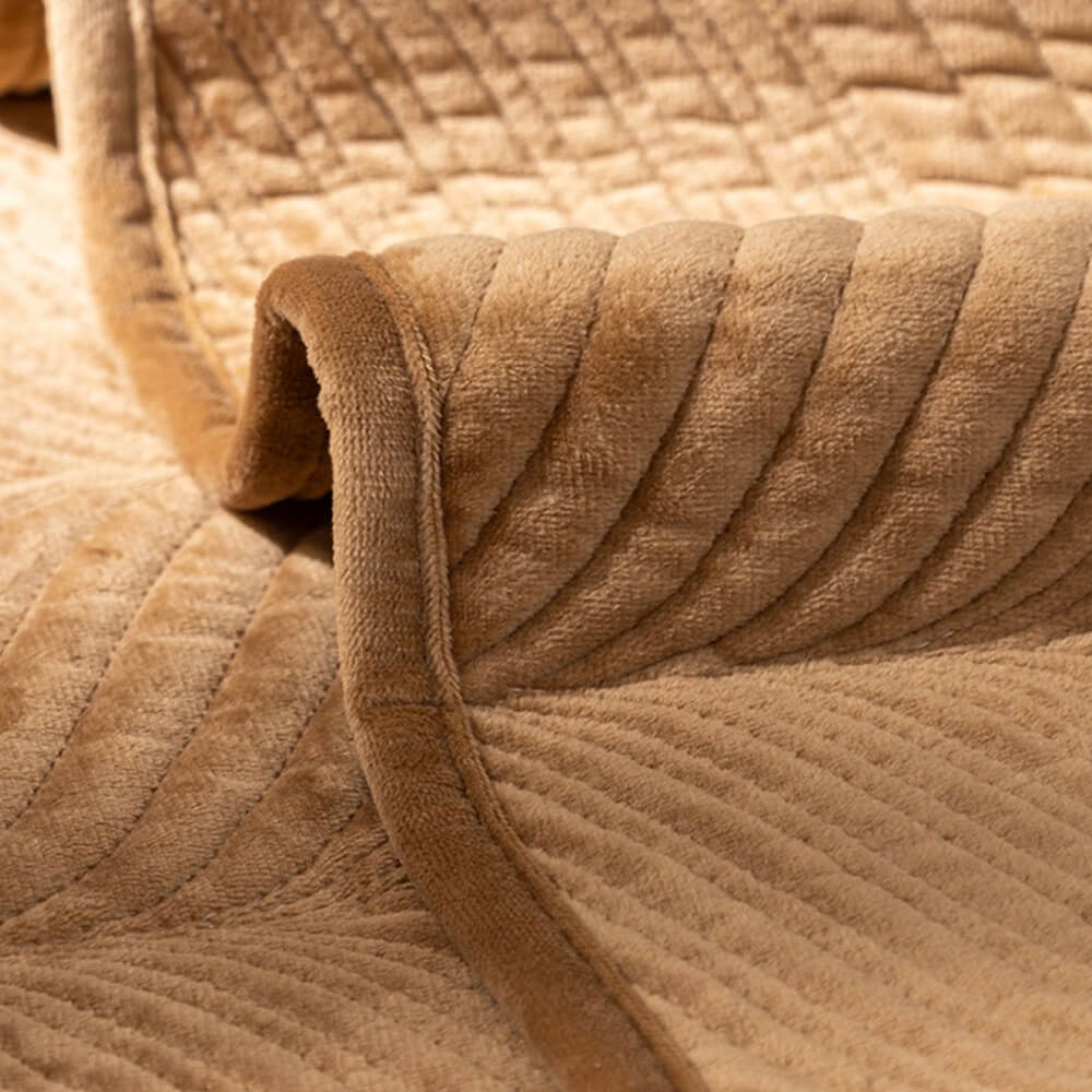Housse de canapé antidérapante chaude en peluche motif feuilles - Image 12