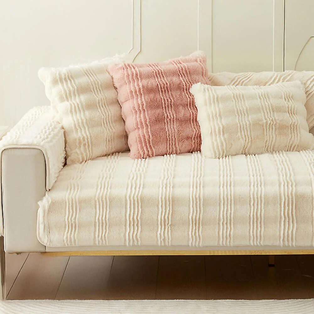 Housse de canapé antidérapante en fausse fourrure de lapin moderne et confortable - Image 6