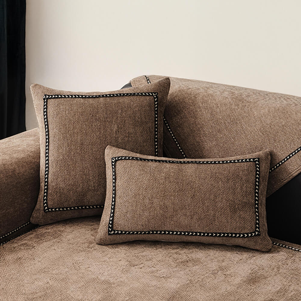 Housse de canapé en chenille antidérapante à poids élevé jacquard moderne et simple - Image 9