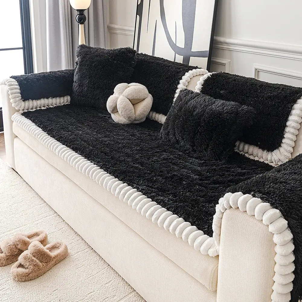 Housse de canapé en peluche luxueuse épaisse confortable et antidérapante - Image 4