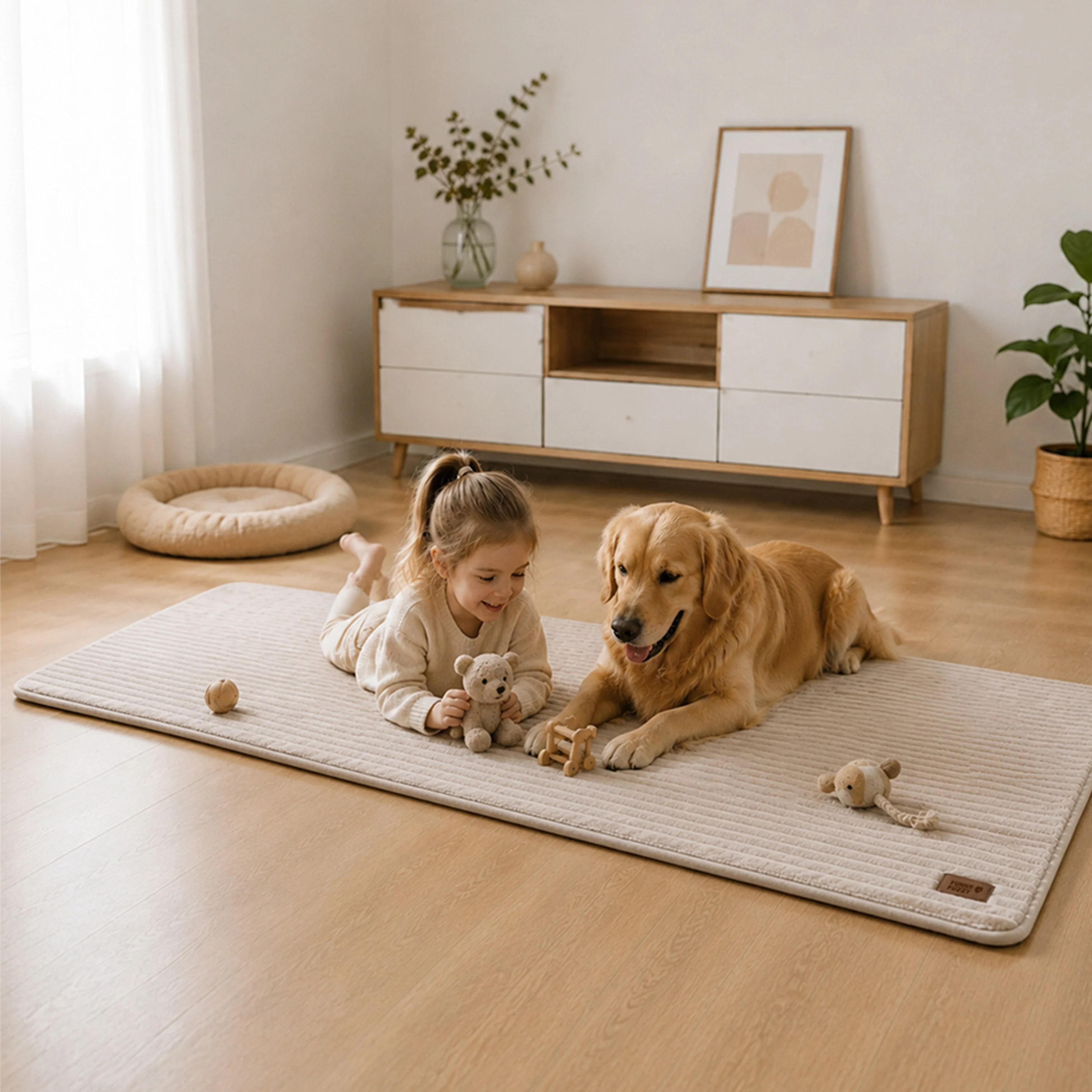 Housse de canapé en peluche rayée anti-dérapante - Unie - Image 5