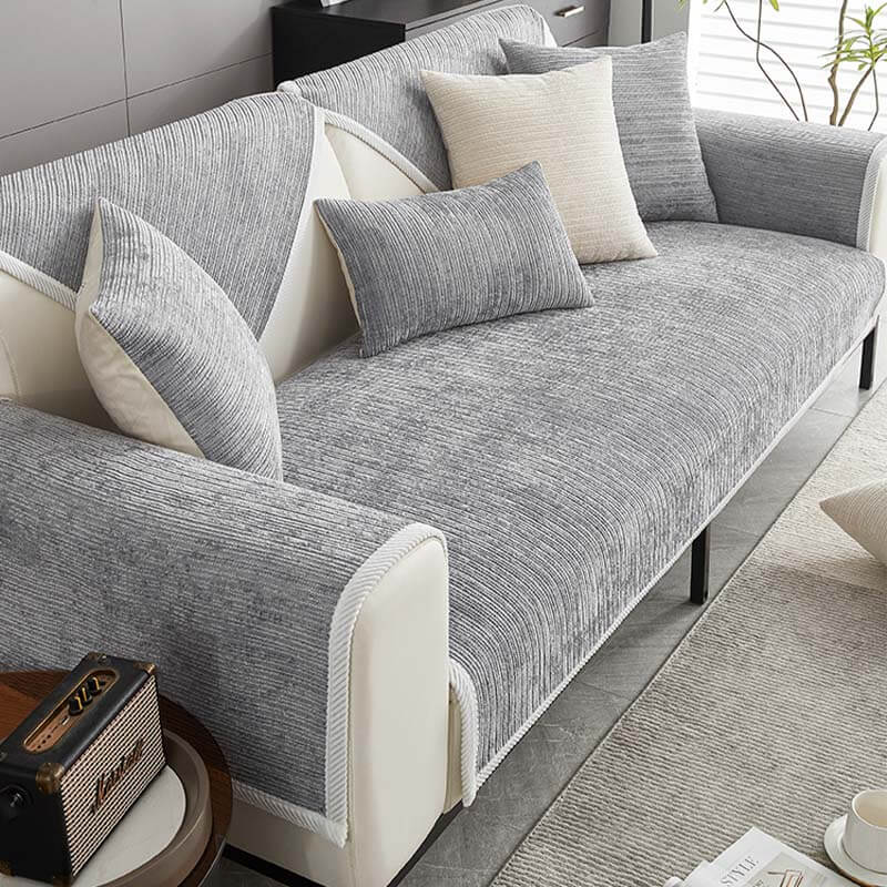 Housse de canapé en tissu chenille antimicrobien imperméable et anti rayures - Image 9