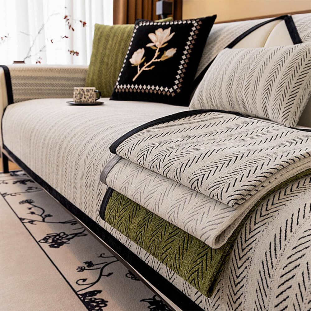 Housse de canapé en tissu chenille moderne antidérapante et anti-rayures - Image 5