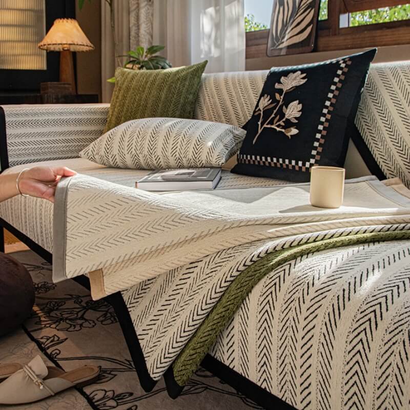 Housse de canapé en tissu chenille moderne antidérapante et anti-rayures - Image 6