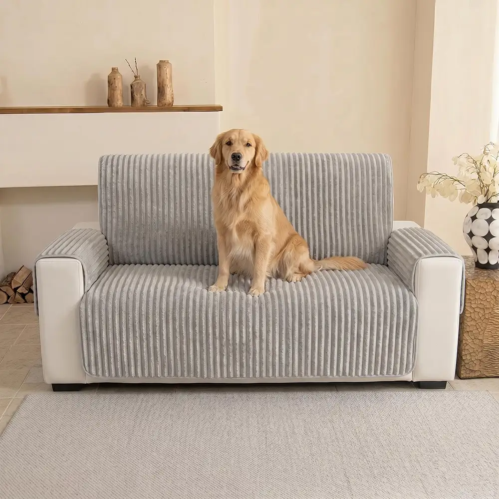 Housse fauteuil de canapé en une seule pièce non glissante, douce et adaptée aux animaux - Rayures - Image 16