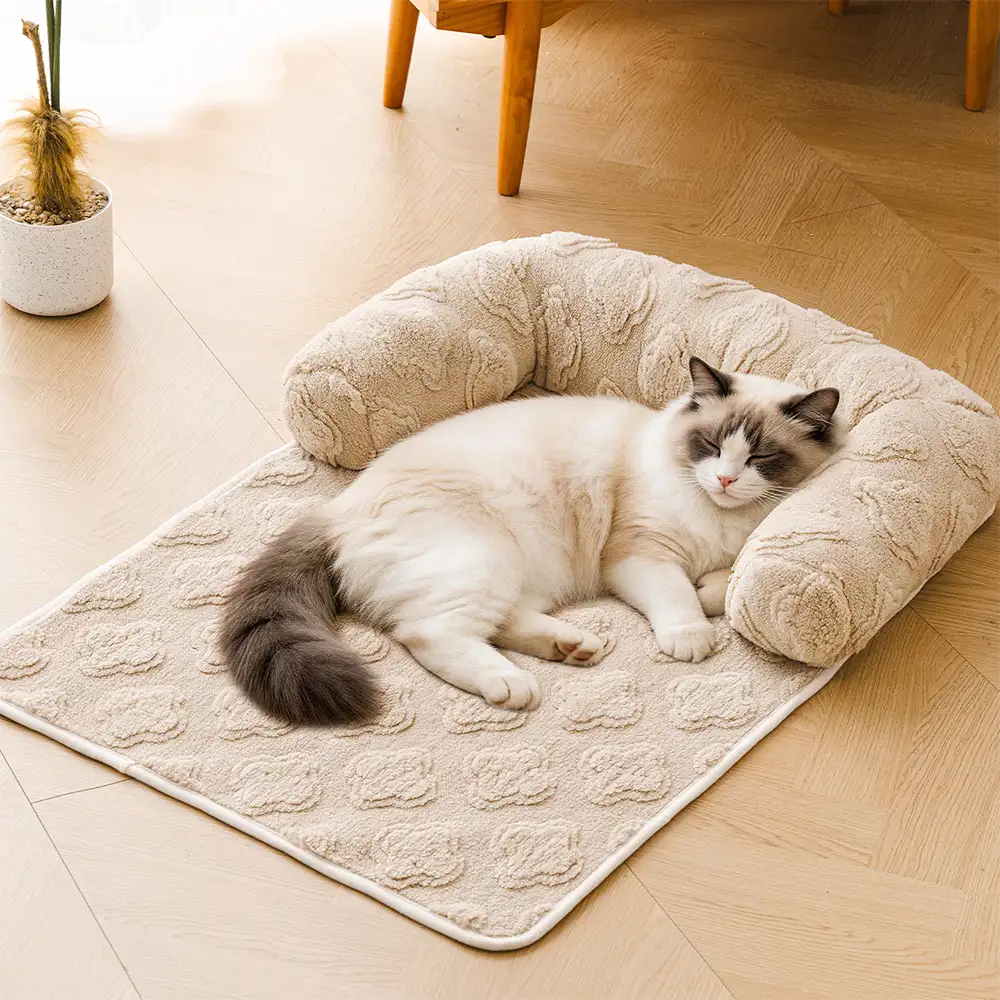 Housse de canapé en velours fleuri multi-usages, anti-dérapante, tapis pour chien. - Image 3