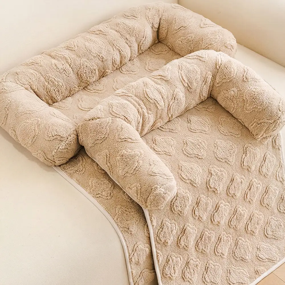 Housse de canapé en velours fleuri multi-usages, anti-dérapante, tapis pour chien. - Image 7