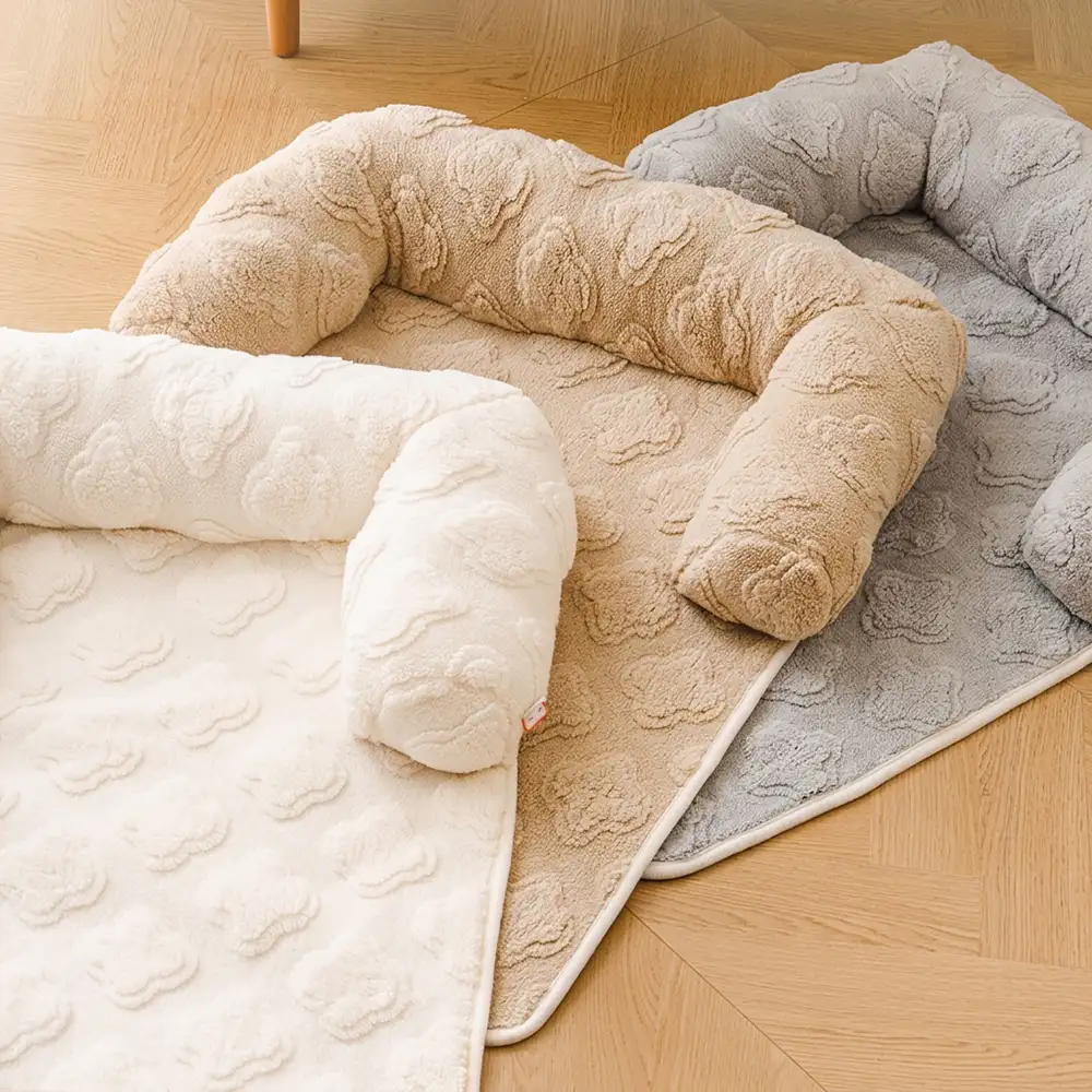 Housse de canapé en velours fleuri multi-usages, anti-dérapante, tapis pour chien. - Image 9