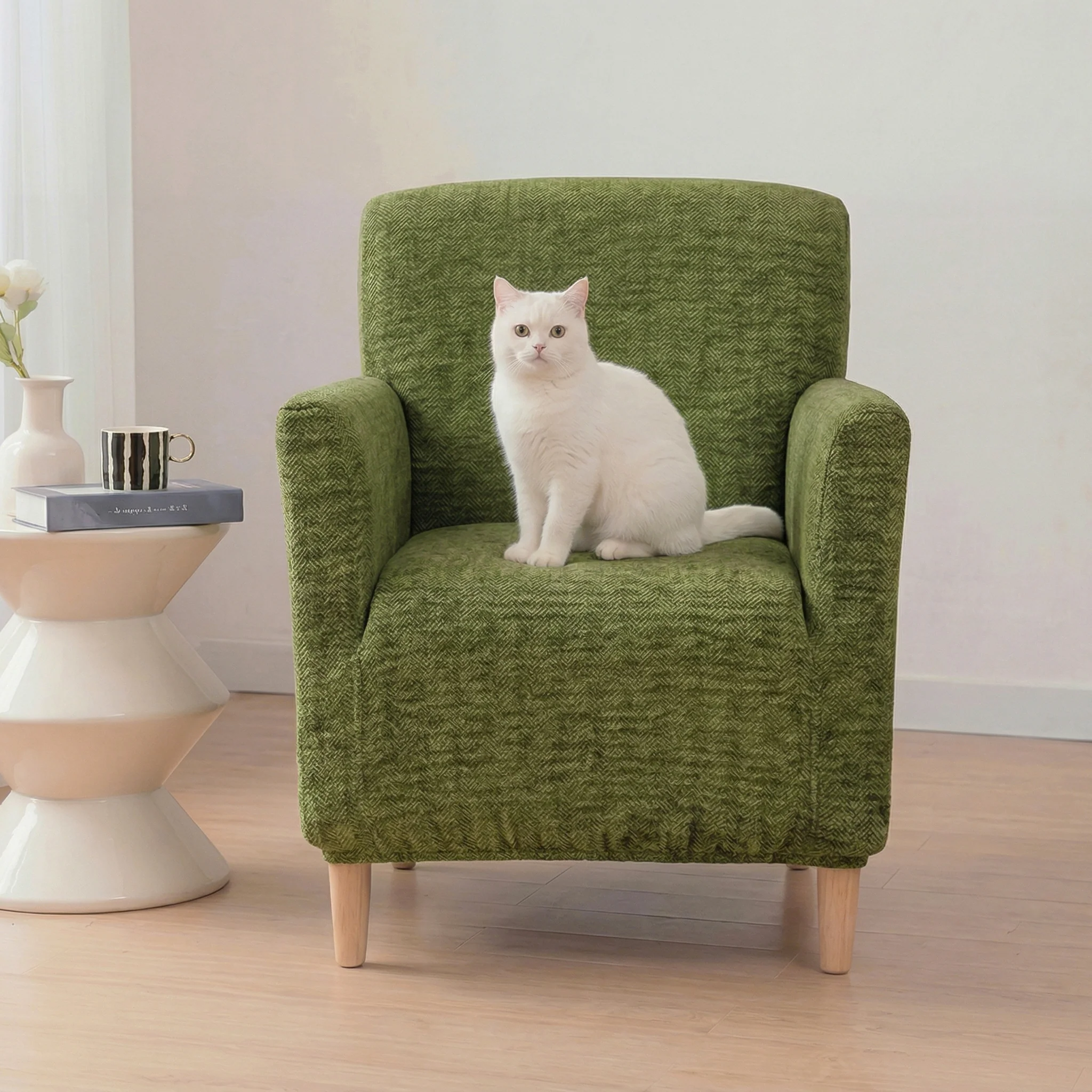 Housse de fauteuil, canapé extensible confortable et résistante aux griffures. - Image 9