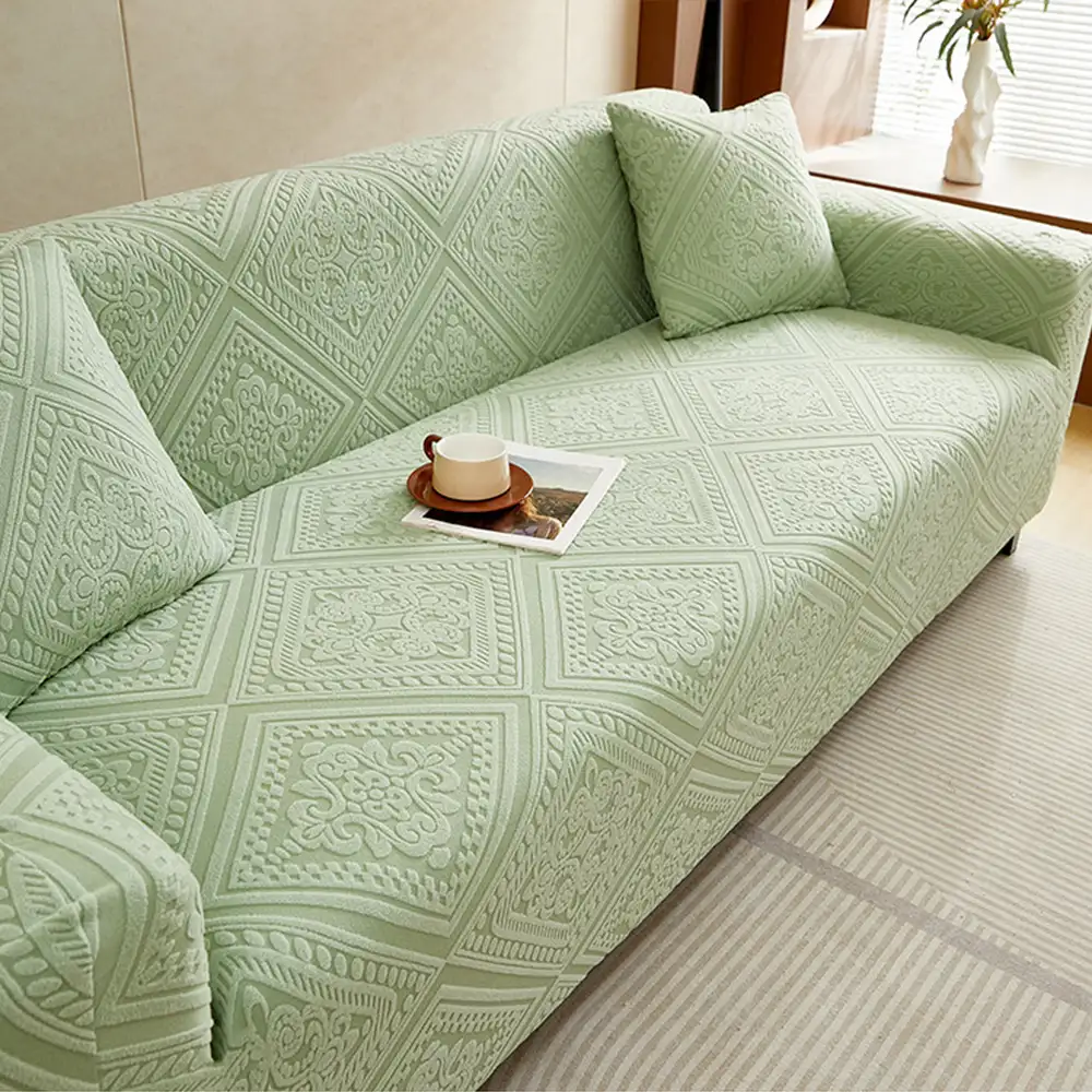 Housse de canapé extensible magique en jacquard rétro à motifs, protection intégrale. - Image 6