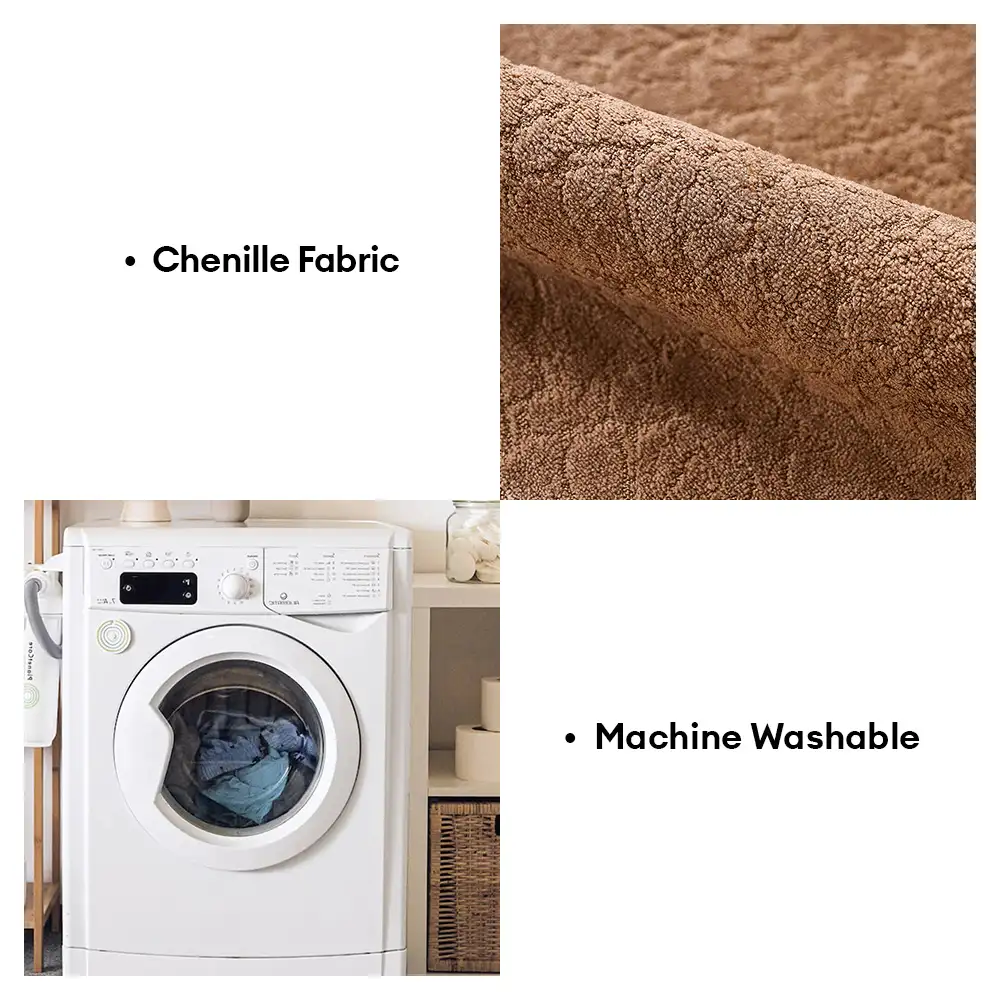 Housse de fauteuil inclinable en chenille résistant aux égratignures d'une pièce avec sangles - Flocon de neige - Image 9