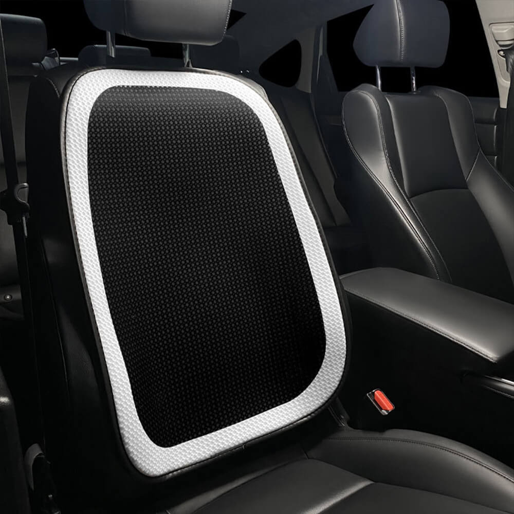 Housse de siège de voiture en maille respirante à damier de luxe ensemble complet - Image 15