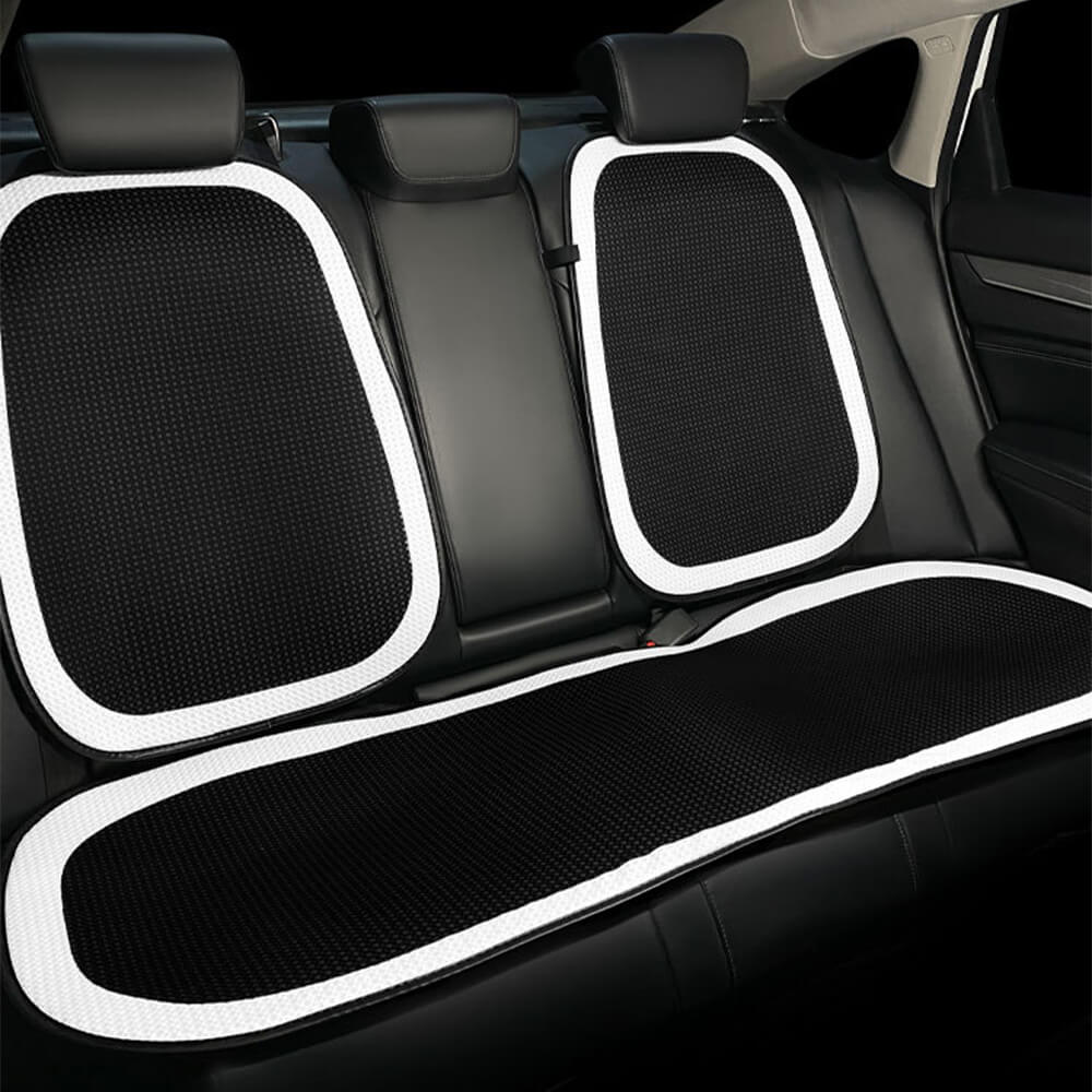 Housse de siège de voiture en maille respirante à damier de luxe ensemble complet - Image 16