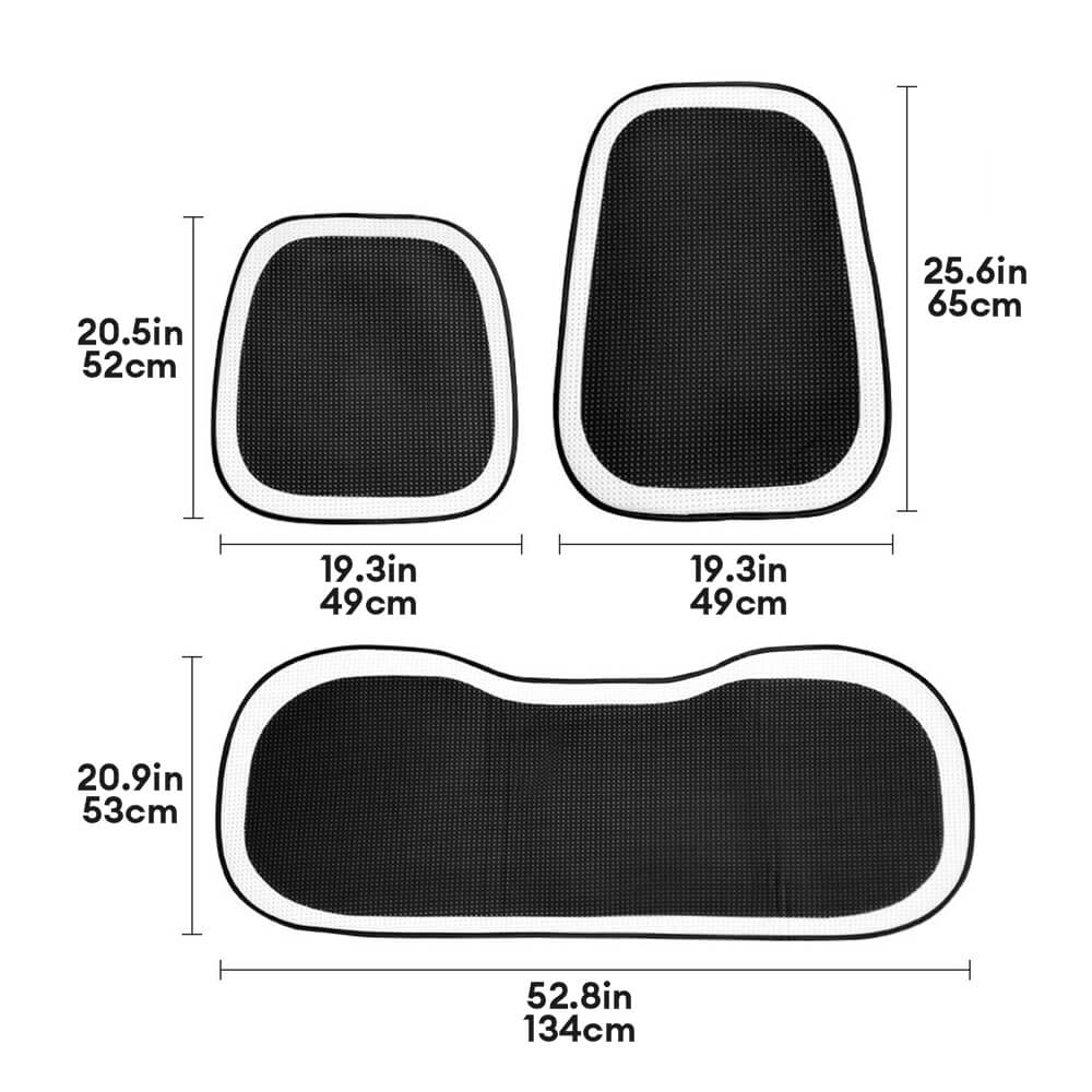 Housse de siège de voiture en maille respirante à damier de luxe ensemble complet - Image 9