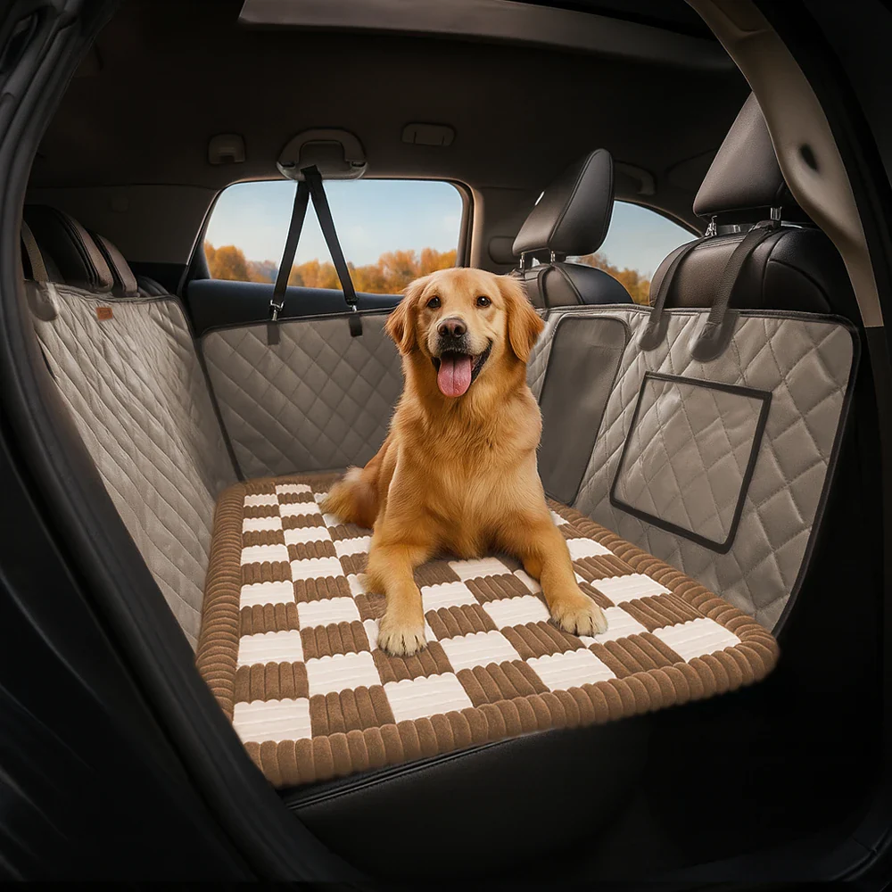 Housse de siège auto hamac pour chien en similicuir haut de gamme déperlante-RideProtector - Image 15