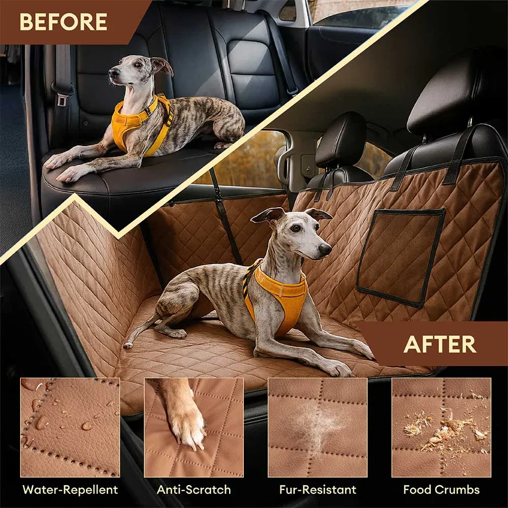 Housse de siège auto hamac pour chien en similicuir haut de gamme déperlante-RideProtector - Image 5