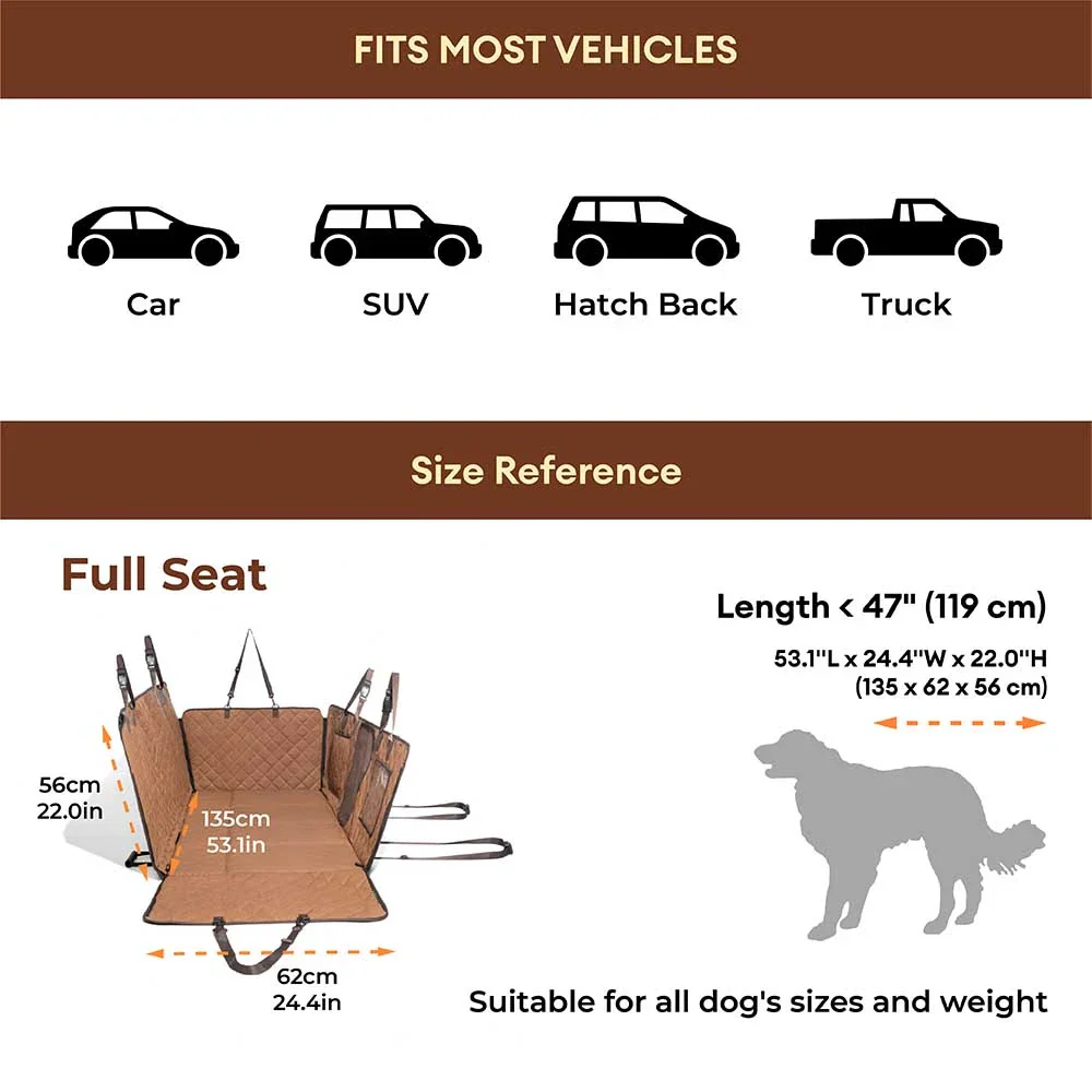 Housse de siège auto hamac pour chien en similicuir haut de gamme déperlante-RideProtector - Image 9