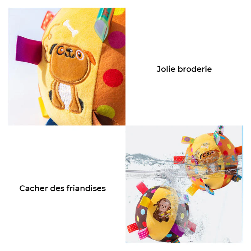 Jouet interactif pour chien mignonne boule brodée et grinçante - Image 6