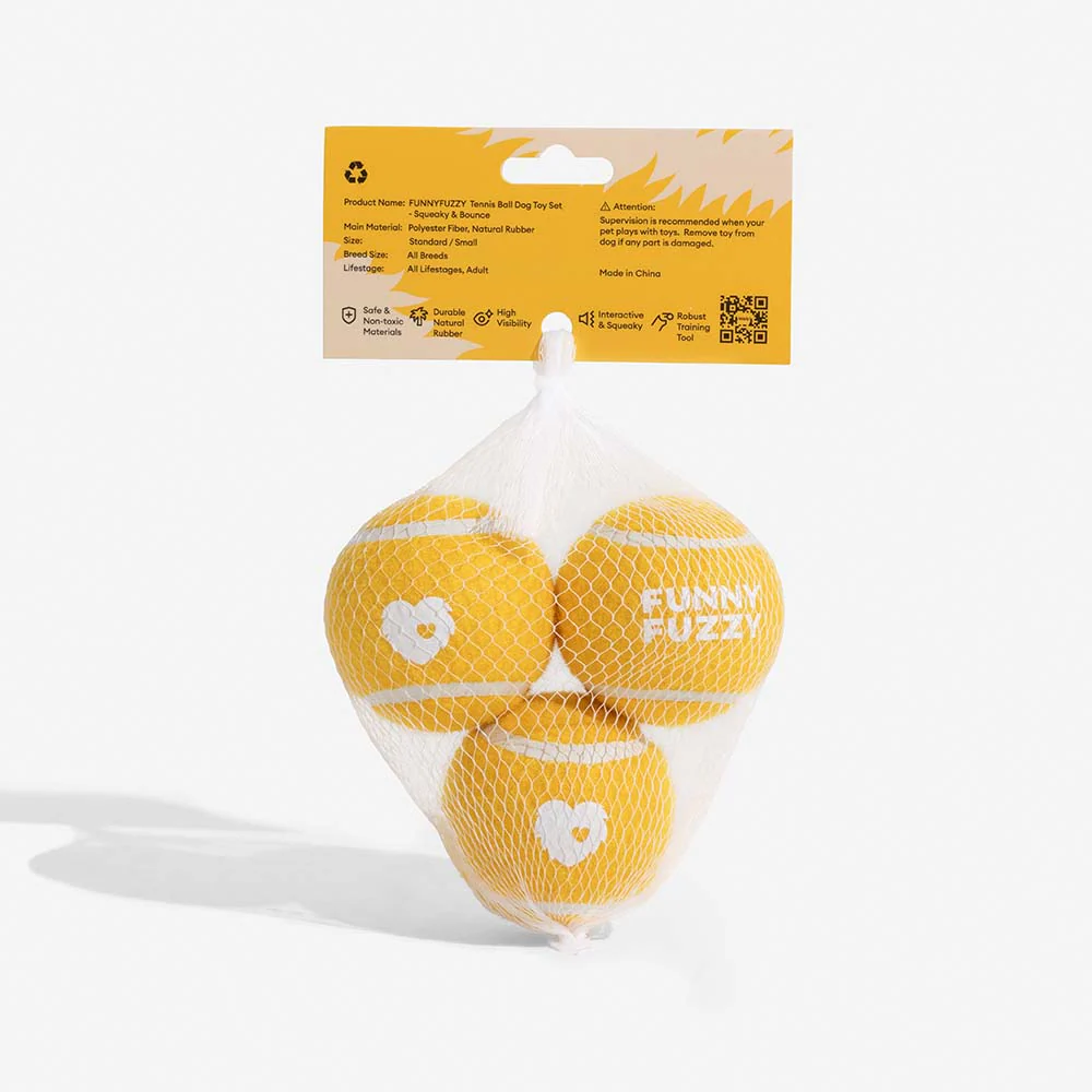 Jouet pour chien balle de tennis FUNNYFUZZY avec couineur et effet rebond - Image 15