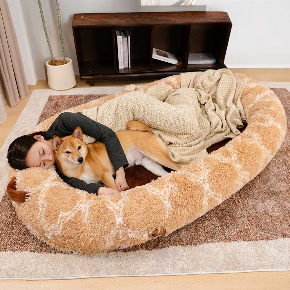 Lit orthopédique en peluche pour chien et homme - Image 16