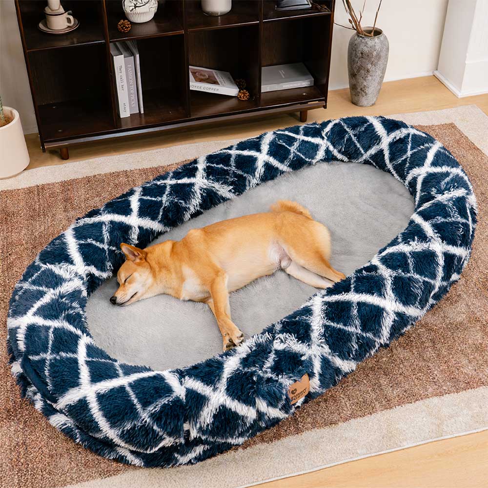 Lit orthopédique en peluche pour chien et homme - Image 17