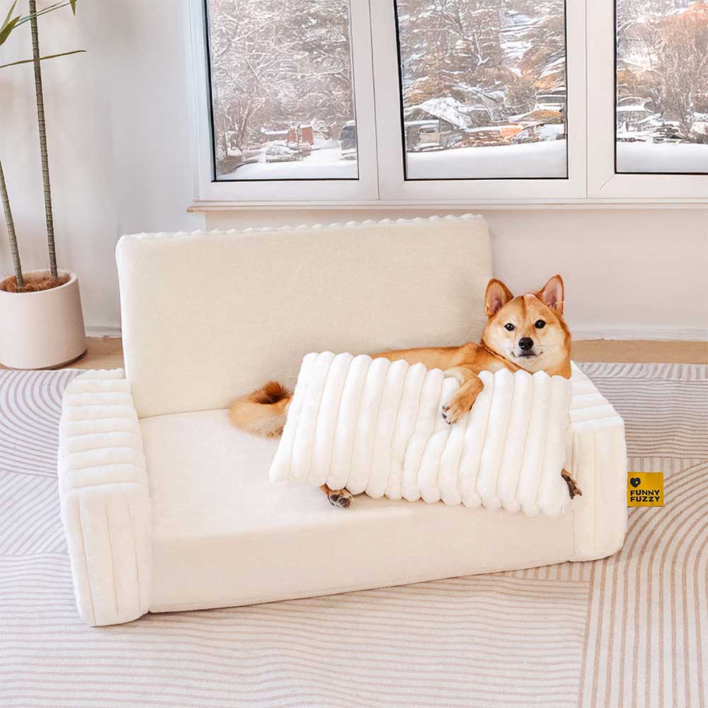 Lit orthopédique moelleux et crémeux pour chien et homme confort extensible - Image 7