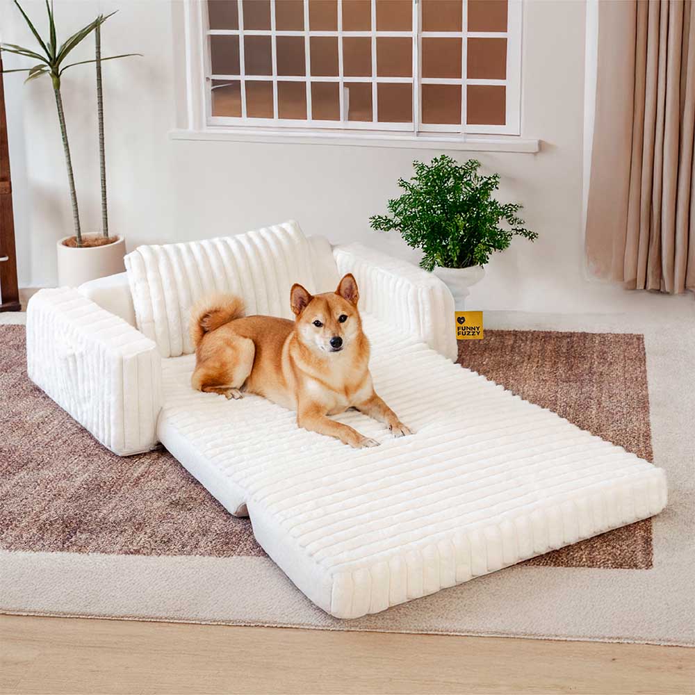 Lit orthopédique moelleux et crémeux pour chien et homme confort extensible - Image 8