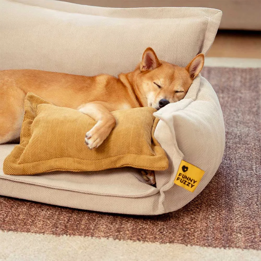 Panier orthopédique pour chien toutes saisons à double couche amovible – Rétro - Image 2
