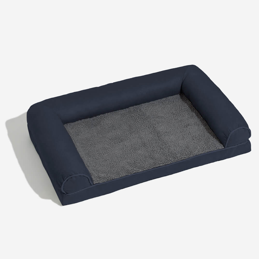 Lit orthopédique pour chien à soutien complet molletonné et en simili suède - Image 15