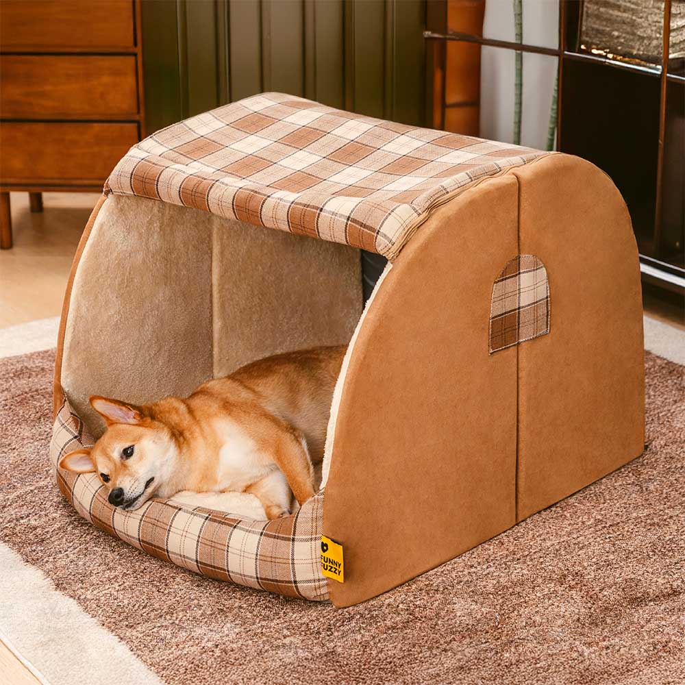 Lit orthopédique pour chien Classic Plaid House retraite chaleureuse - Image 3