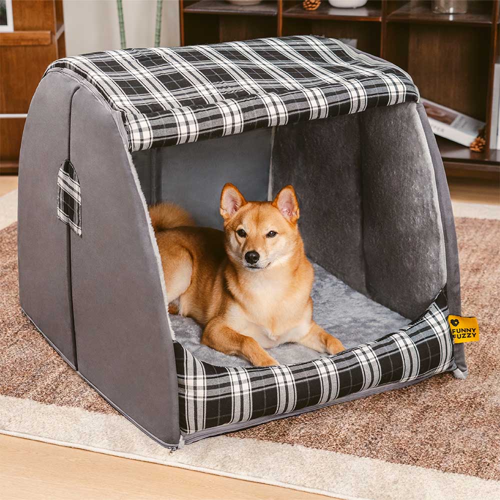Lit orthopédique pour chien Classic Plaid House retraite chaleureuse - Image 4