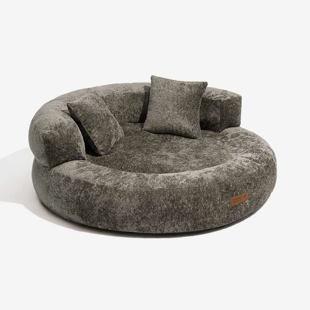 Lit orthopédique pour chien en velours diamant amovible en forme de donut avec coussin - DreamNest - Image 18