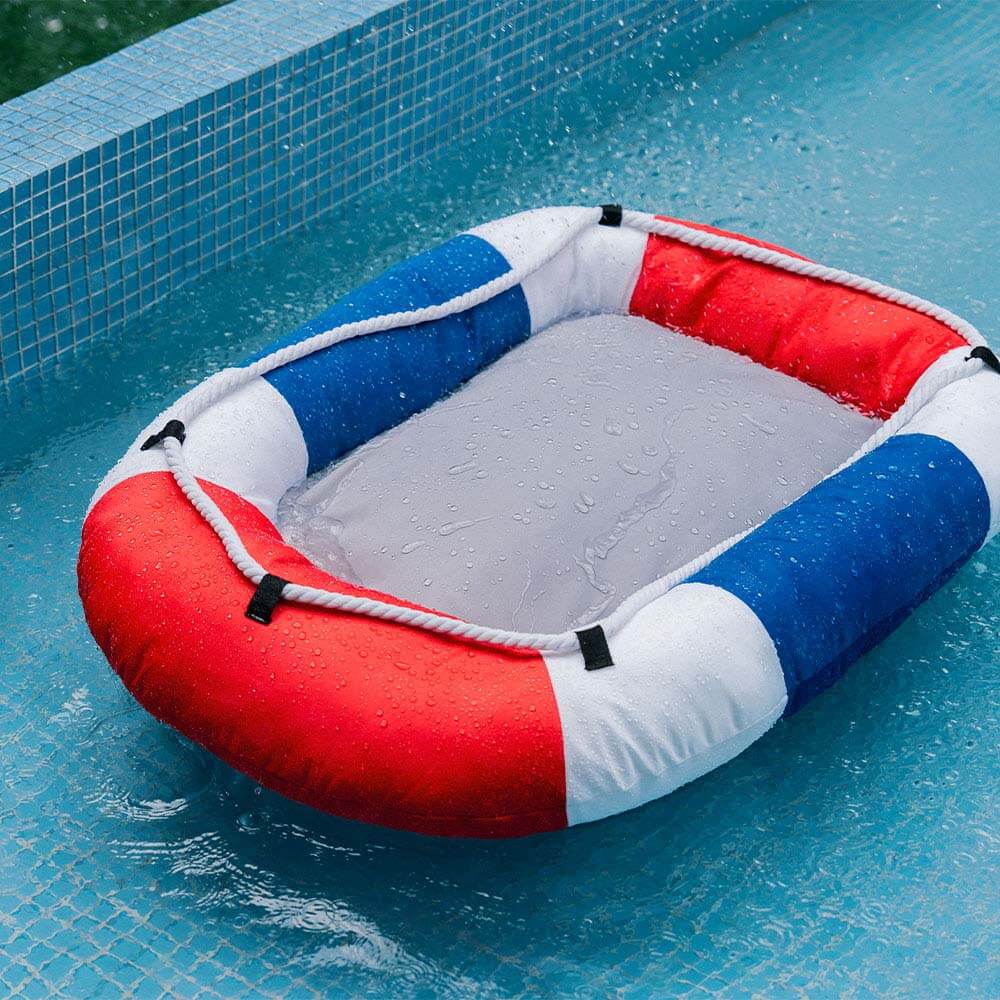 Lit pour animal en forme de bateau imperméable et rafraîchissant avec oreiller – Chill Raft - Image 12