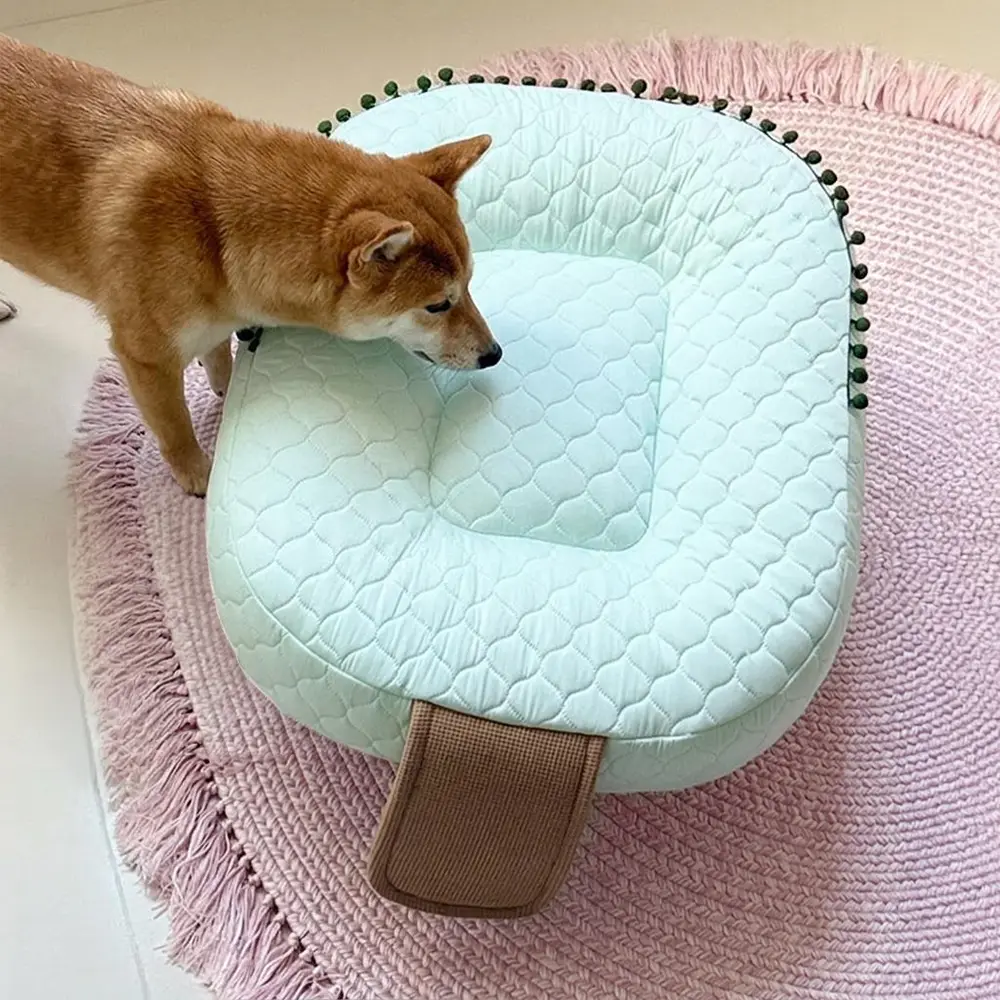 Lit apaisant rafraîchissant pour chien en soie glacée absorbant la chaleur-Crème glacée - Image 6