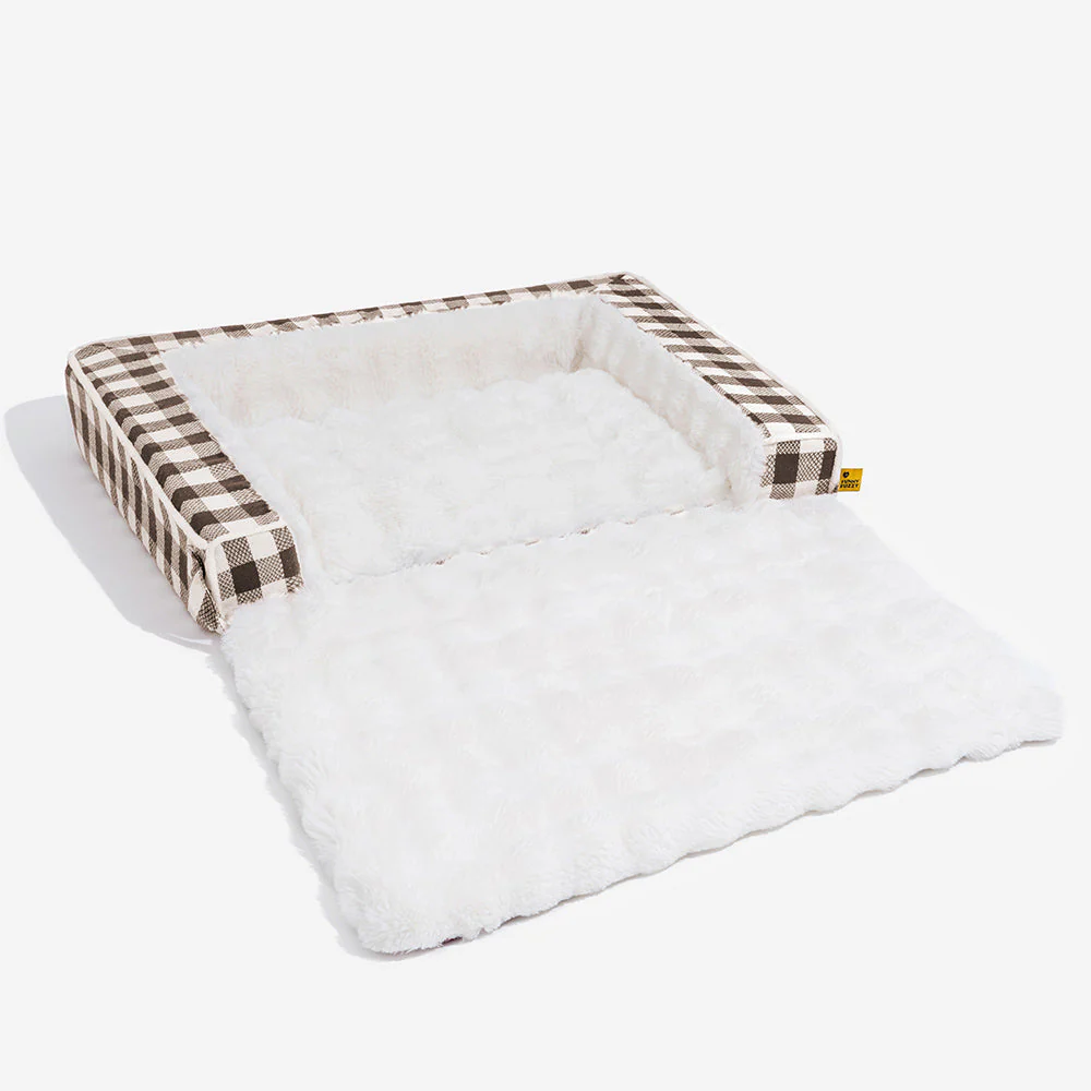 Lit pour chien classique en plaid ergonomique apaisant extensible et lavable - Image 17