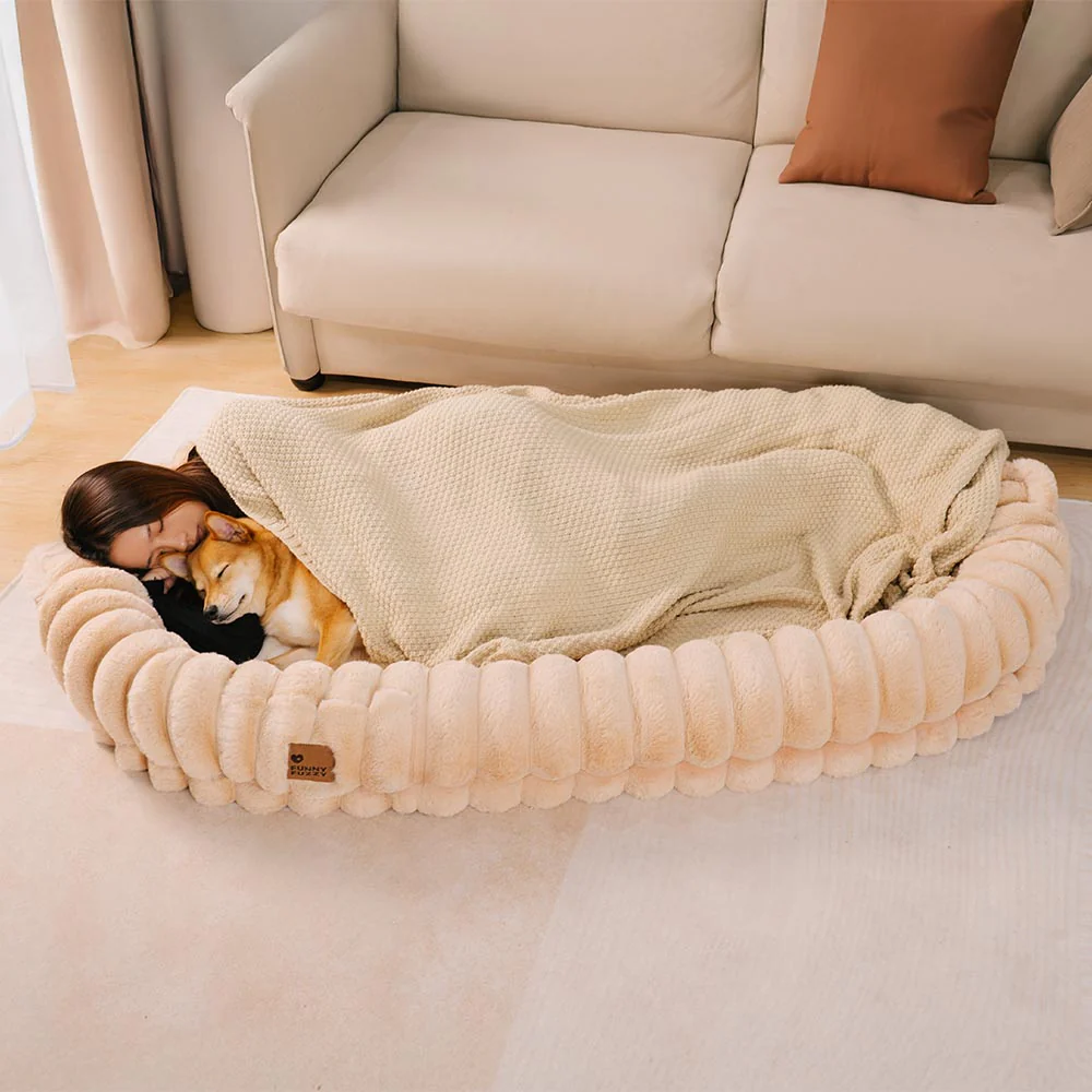 Lit pour chien et human classique et moelleux de très grande taille Donut - Berceau câlin - Image 18