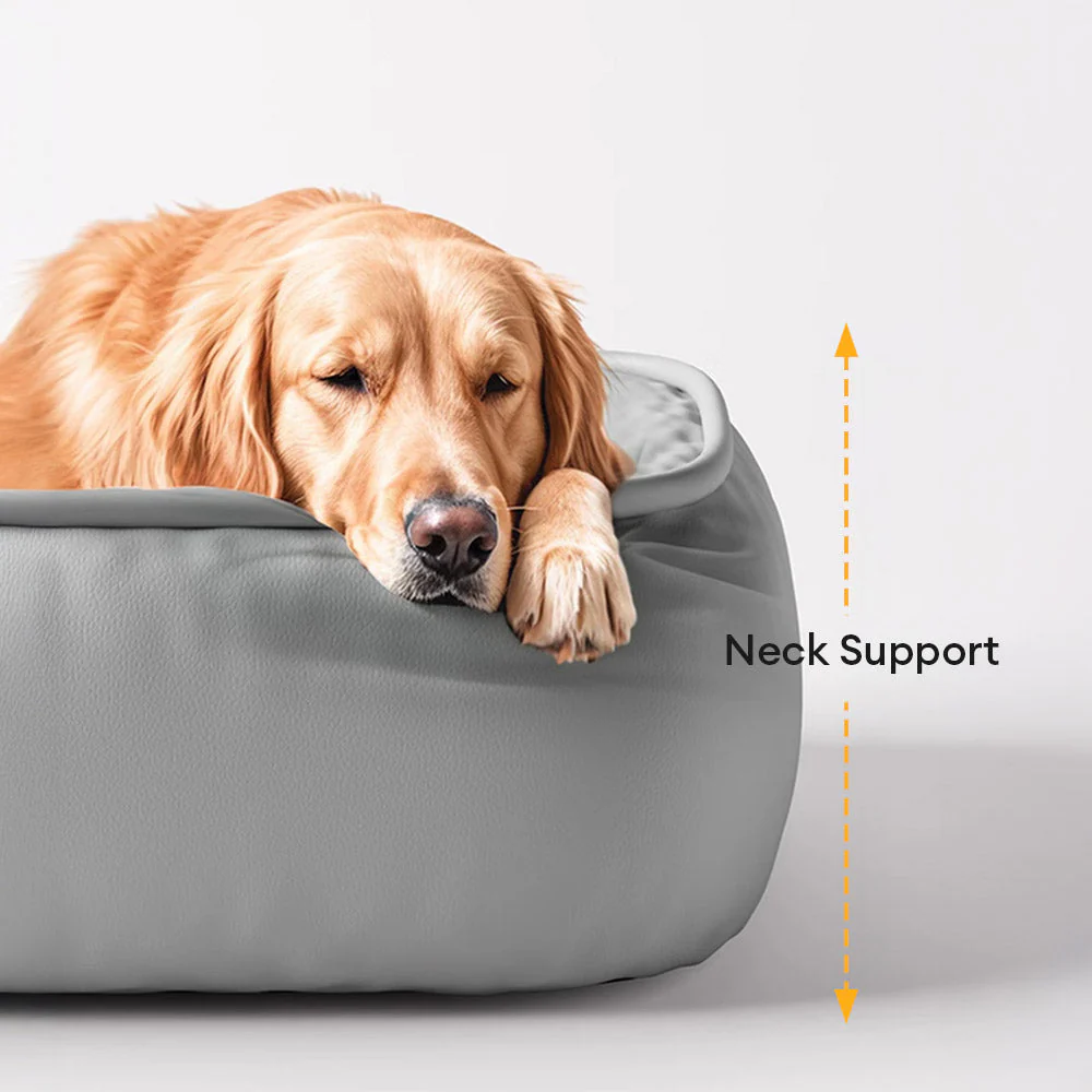Lit pour chien en cuir PU imperméable antidérapant résistant aux rayures avec soutien complet - Image 11