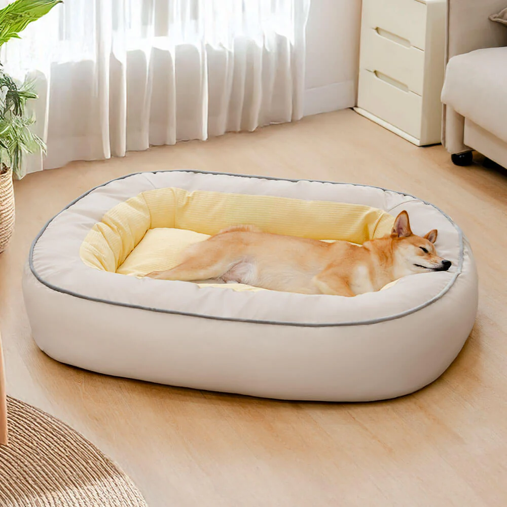 Lit pour chien en cuir PU imperméable antidérapant résistant aux rayures avec soutien complet - Image 7
