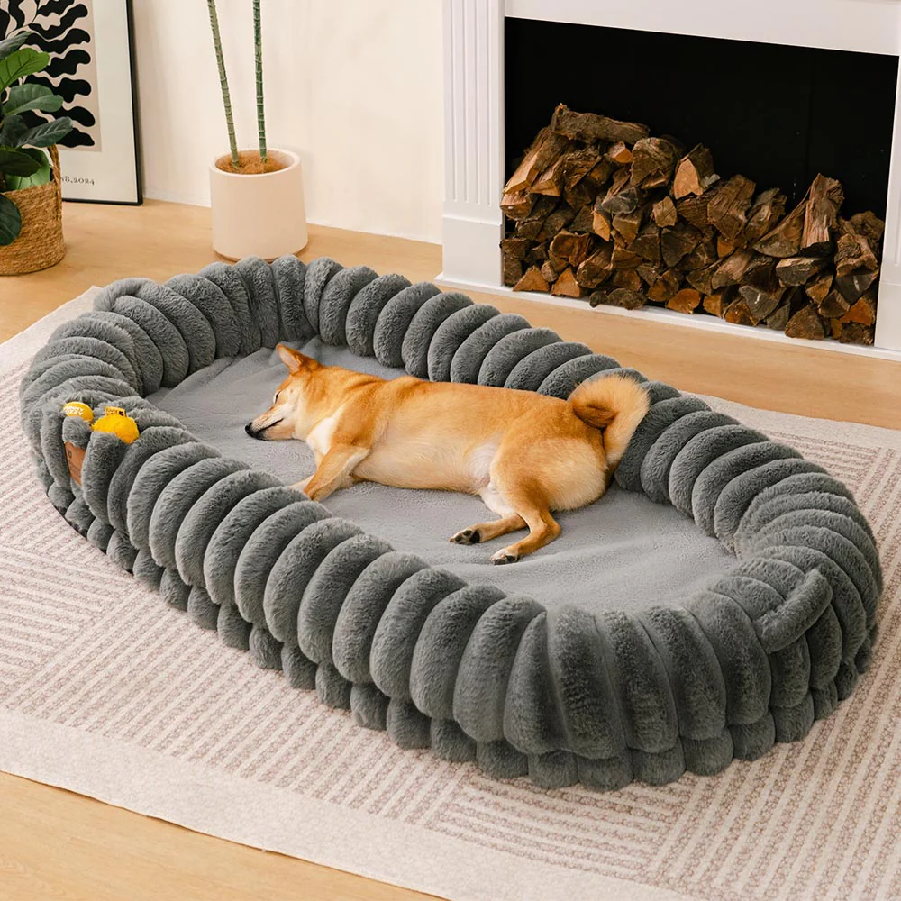 Lit pour chien et human classique et moelleux de très grande taille Donut - Berceau câlin - Image 7