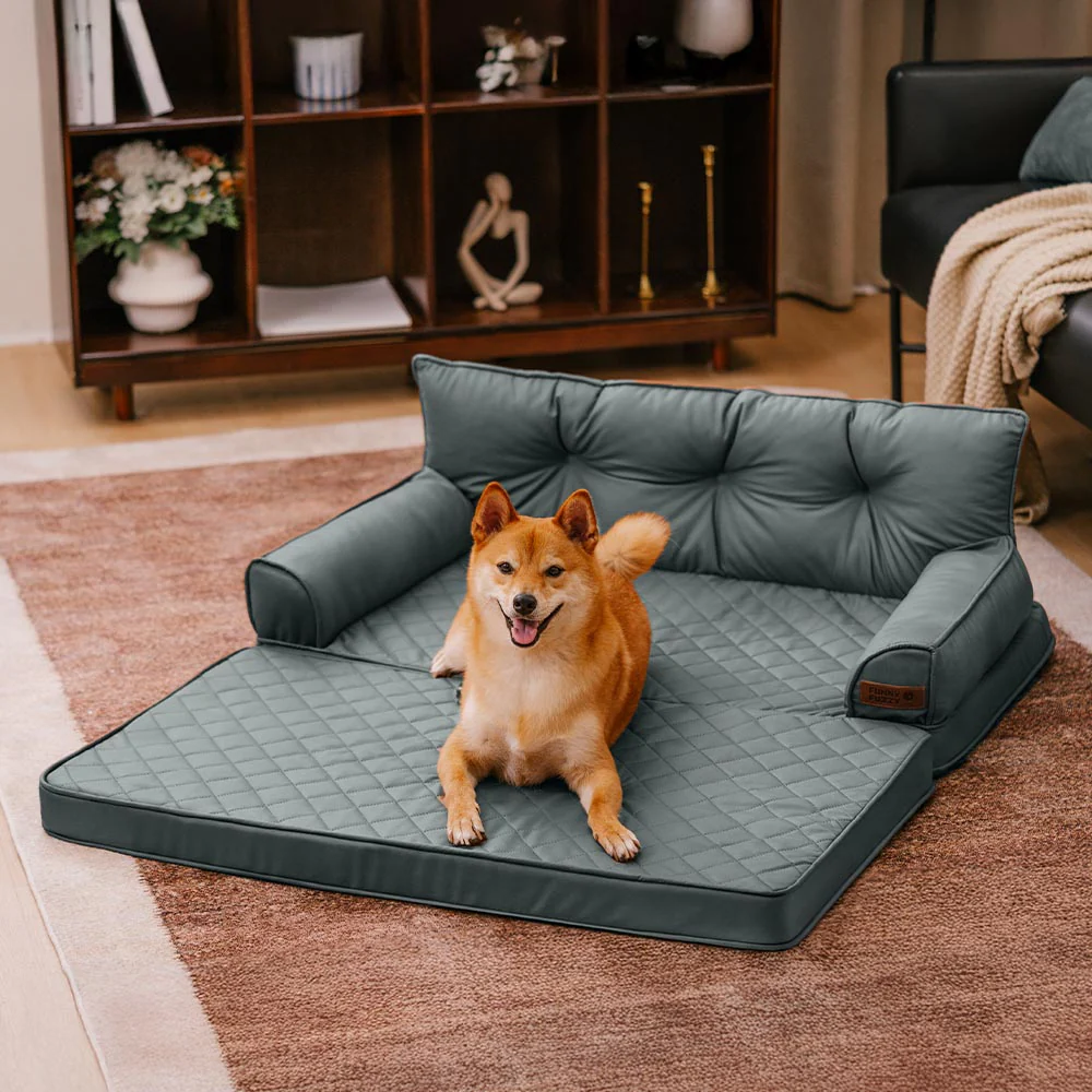 Luxe lit pour chien grand en simili cuir pliable orthopédique - CoreLounge - Image 10