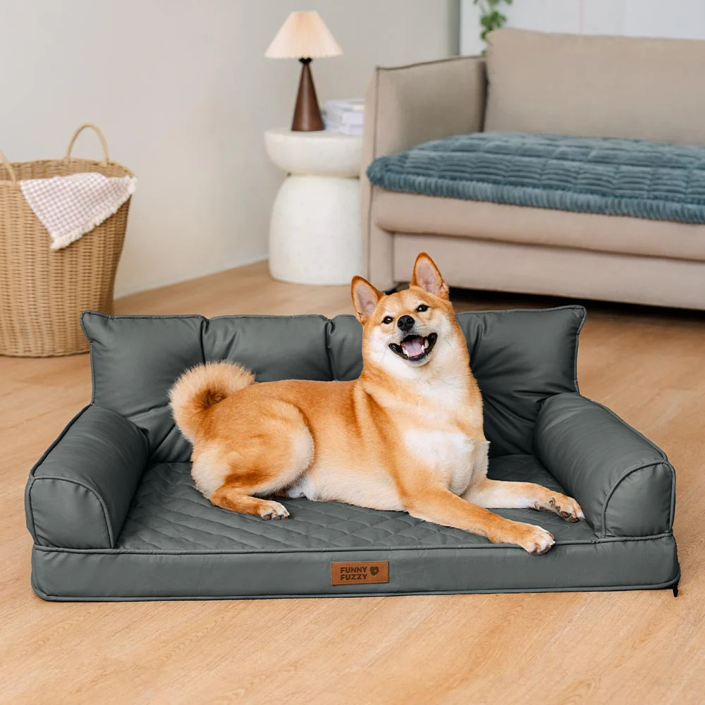 Luxe lit pour chien grand en simili cuir pliable orthopédique - CoreLounge - Image 13